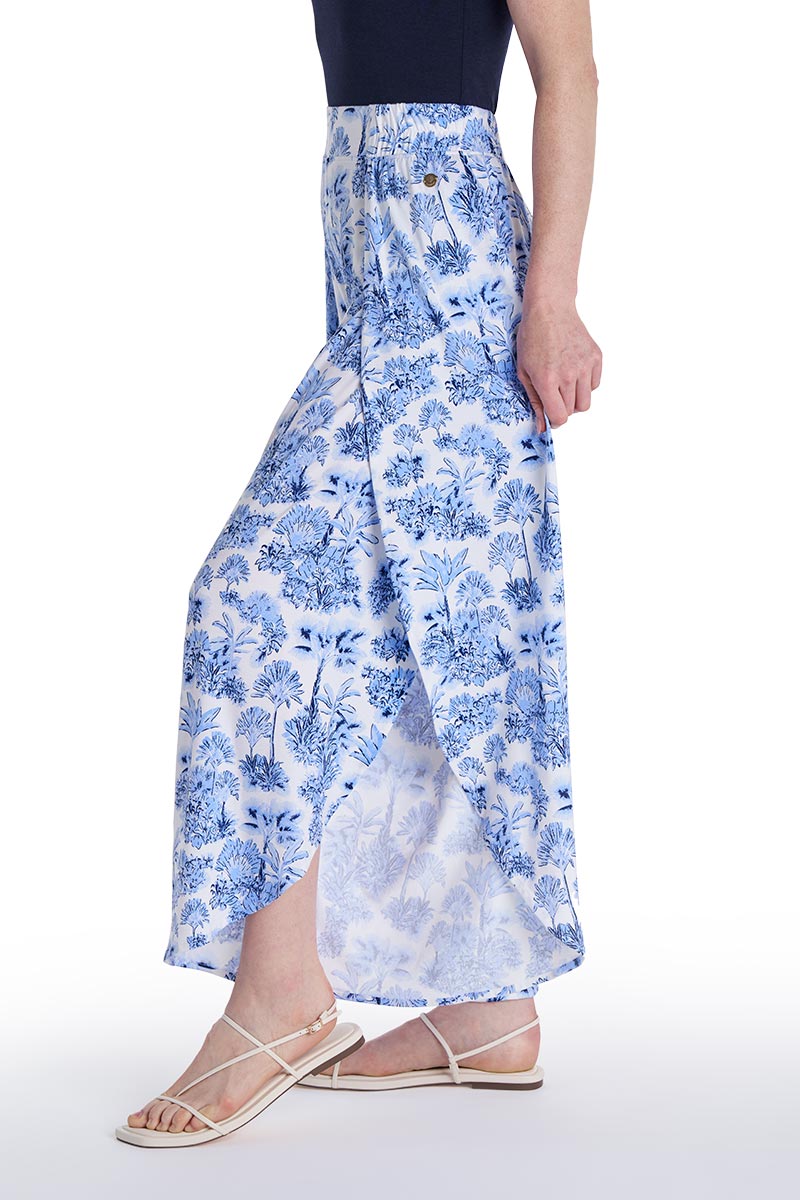 Women's Lynsu Wide Leg Pants with Overlap Detail | Periwinkle Isla Bonita