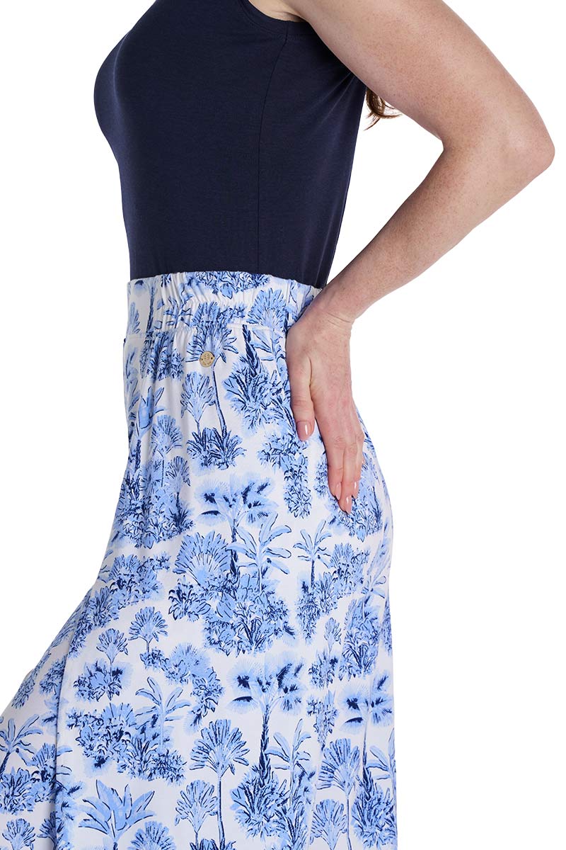 Women's Lynsu Wide Leg Pants with Overlap Detail | Periwinkle Isla Bonita