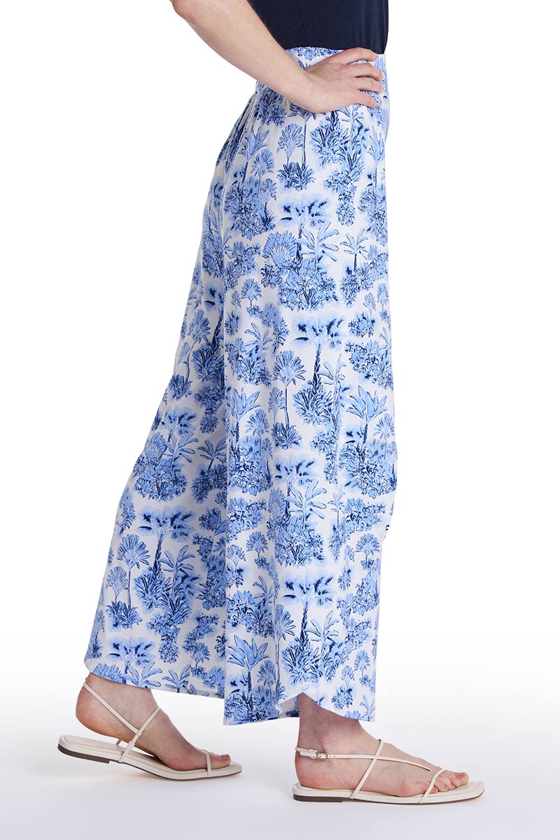 Women's Lynsu Wide Leg Pants with Overlap Detail | Periwinkle Isla Bonita