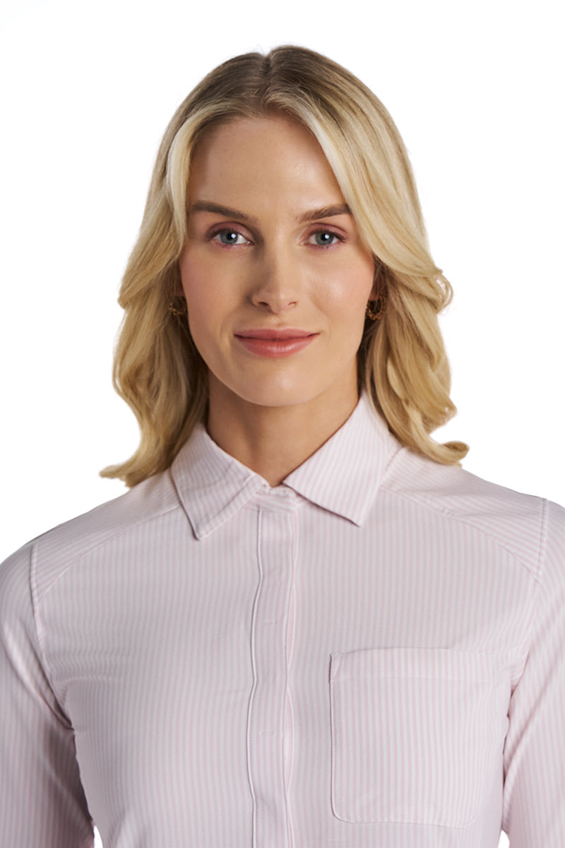 Women's Malta Travel Dress | White/Powder Stripe