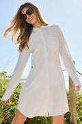 Women's Malta Travel Dress | White/Periwinkle Stripe