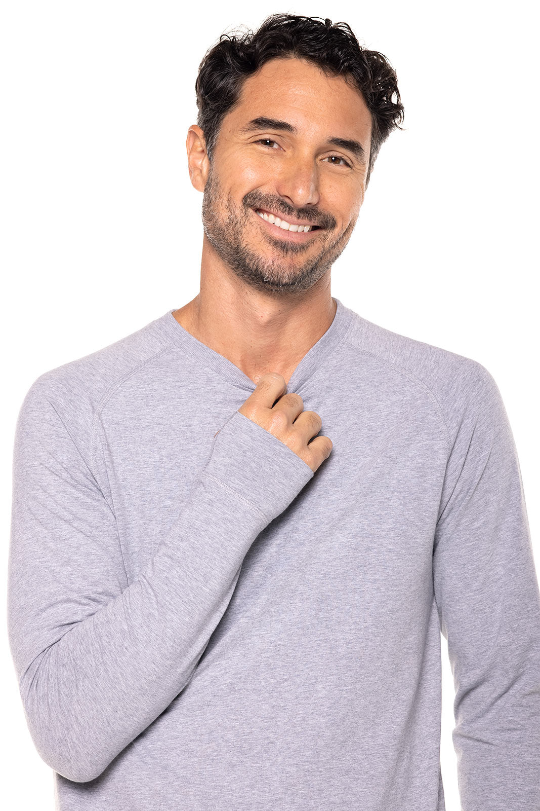 Men's LumaLeo Long Sleeve T-Shirt with Thumbholes | Grey Heather