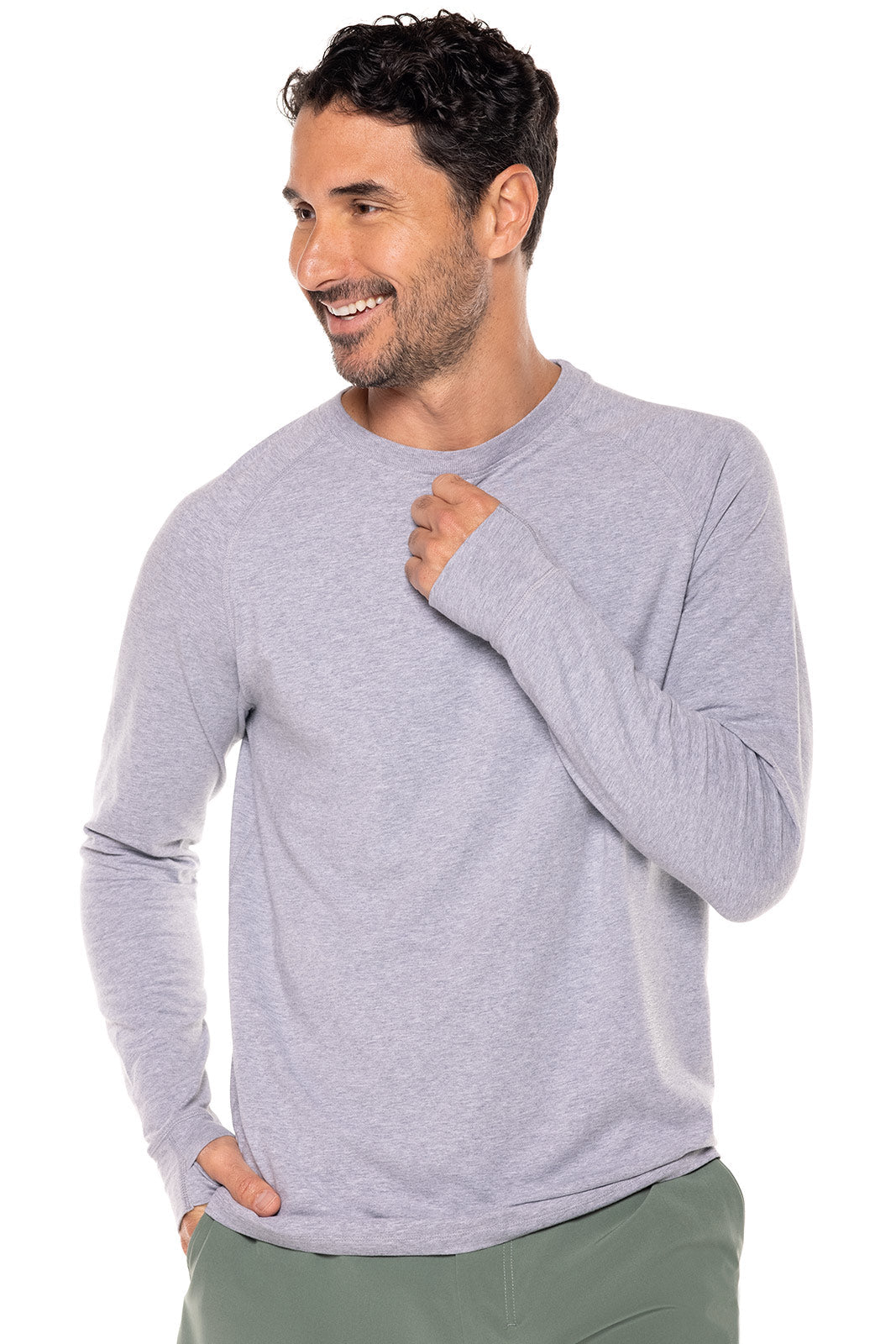 Men's LumaLeo Long Sleeve T-Shirt with Thumbholes | Grey Heather