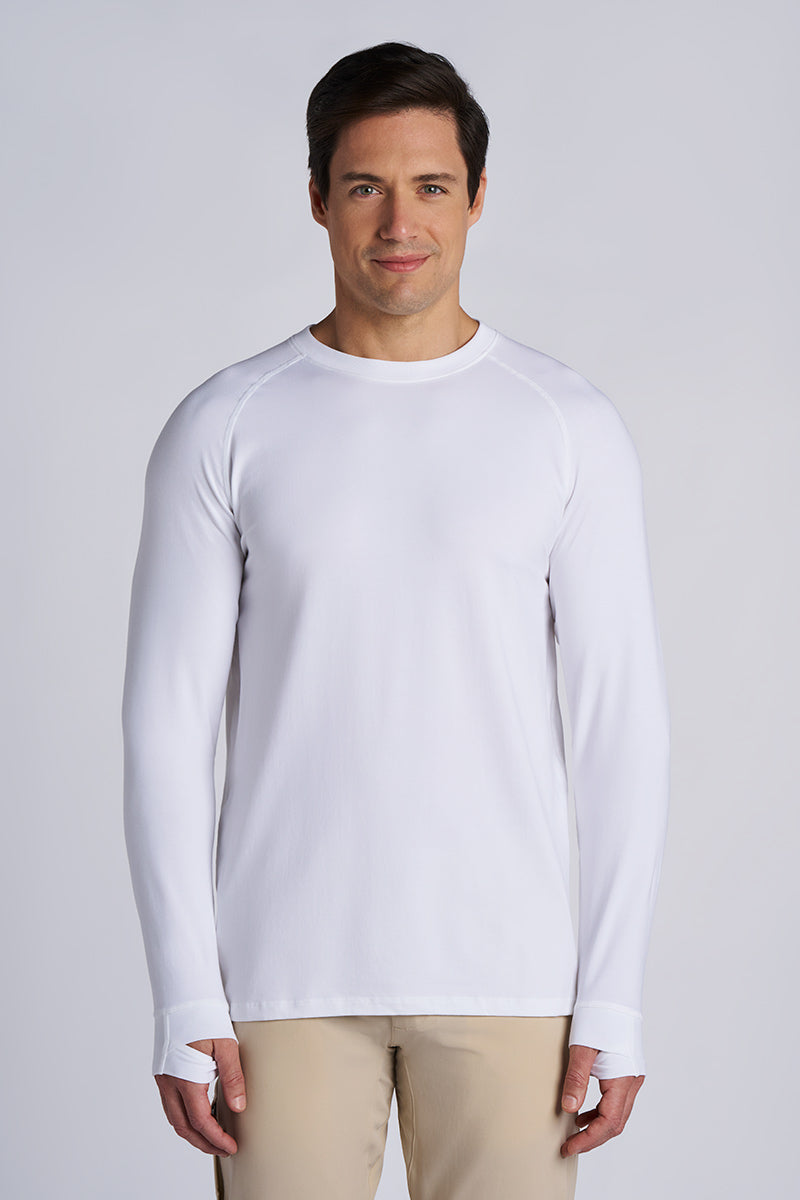 Men's LumaLeo Long Sleeve T-Shirt with Thumbholes | White