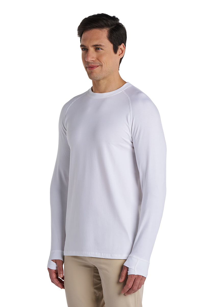 Men's LumaLeo Long Sleeve T-Shirt with Thumbholes | White