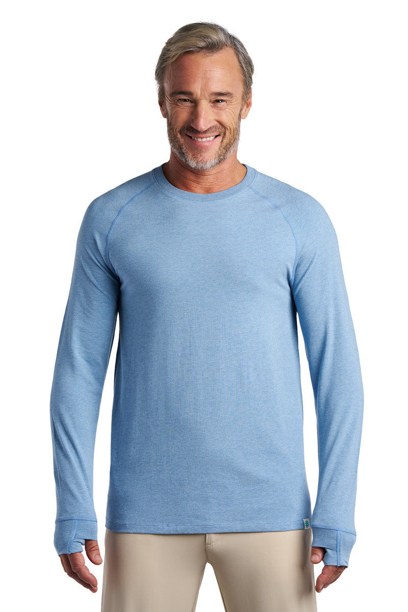 Men's LumaLeo Long Sleeve T-Shirt with Thumbholes | Light Blue Heather