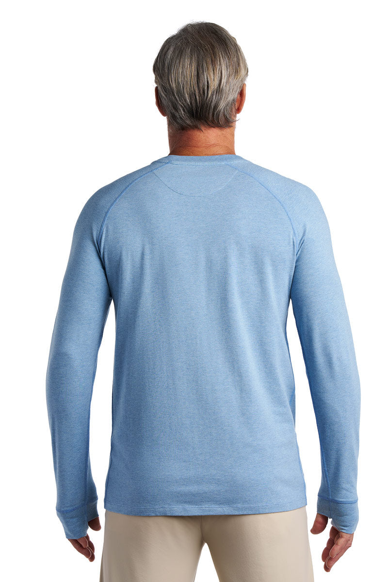 Men's LumaLeo Long Sleeve T-Shirt with Thumbholes | Light Blue Heather