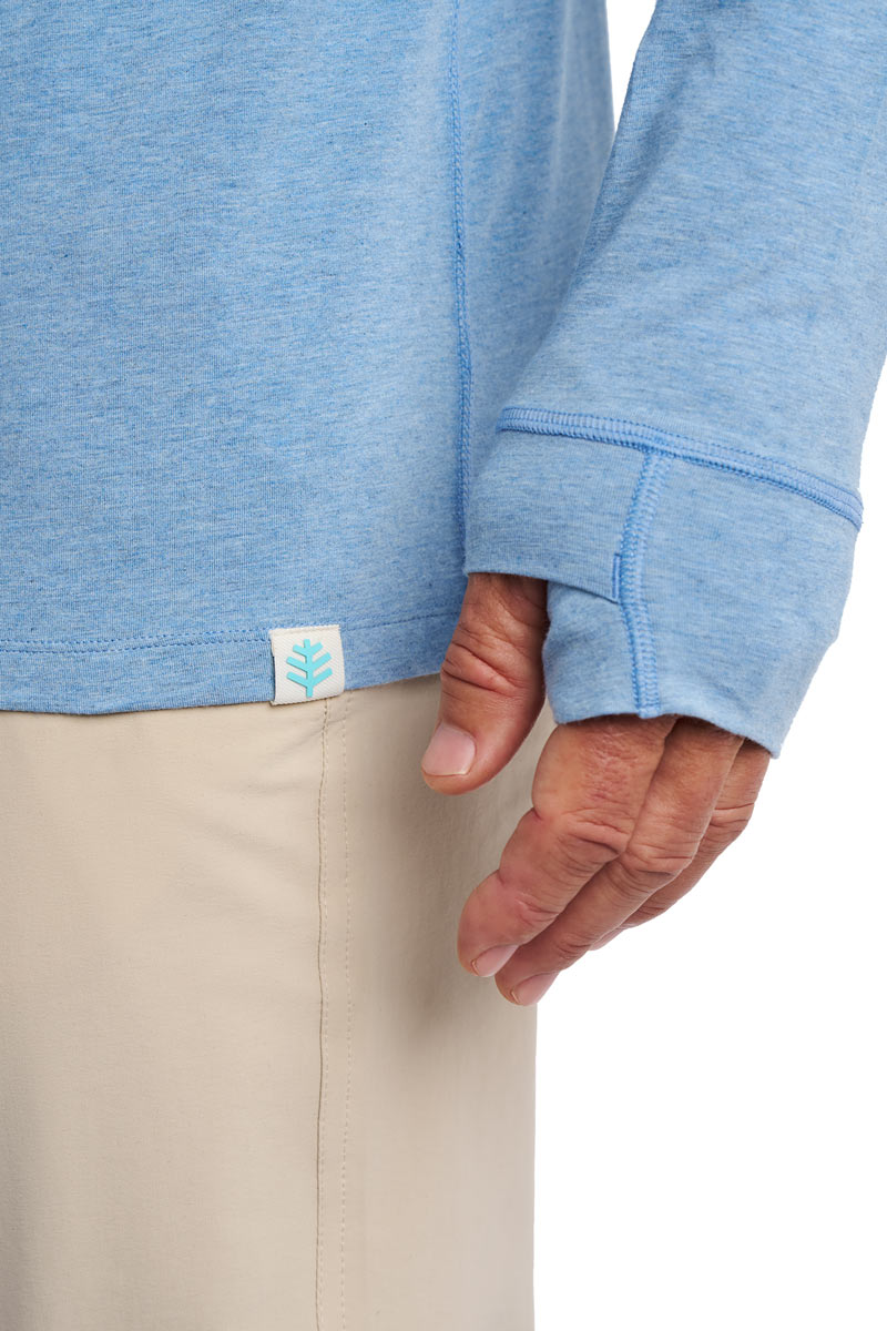 Men's LumaLeo Long Sleeve T-Shirt with Thumbholes | Light Blue Heather