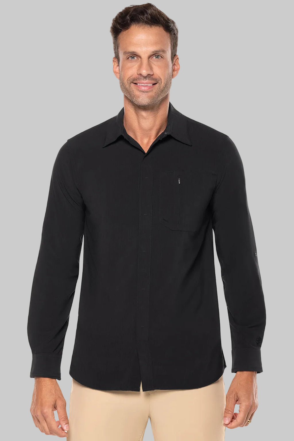 Men's Fiera Smart Long Sleeve Shirt | Black Shadow Stripe