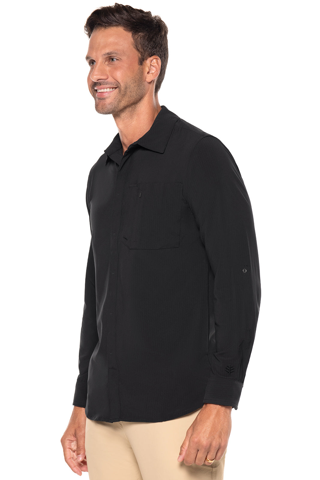 Men's Fiera Smart Long Sleeve Shirt | Black Shadow Stripe