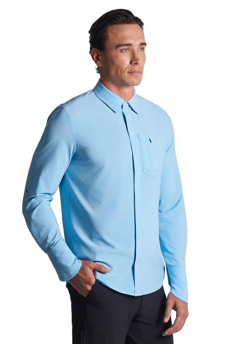 Men's Fiera Smart Long Sleeve Shirt | Arctic Blue Stripe