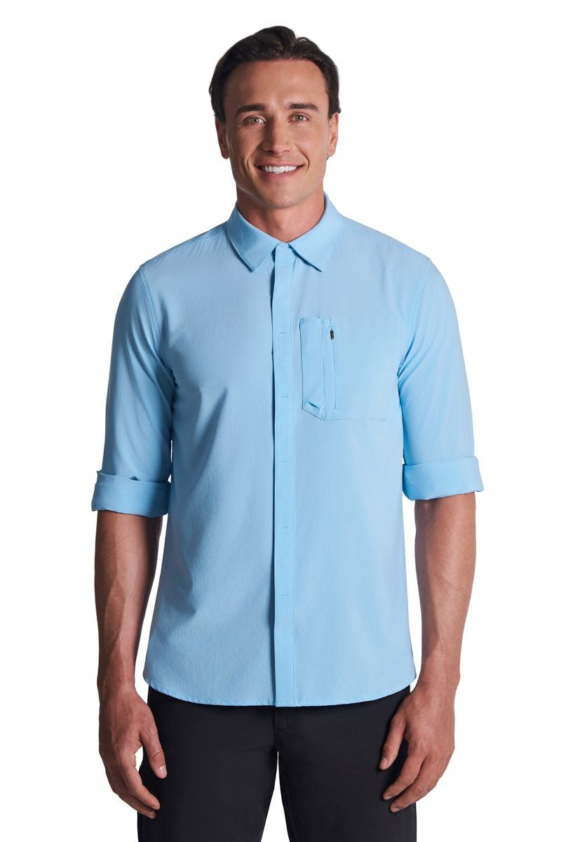 Men's Fiera Smart Long Sleeve Shirt | Arctic Blue Stripe