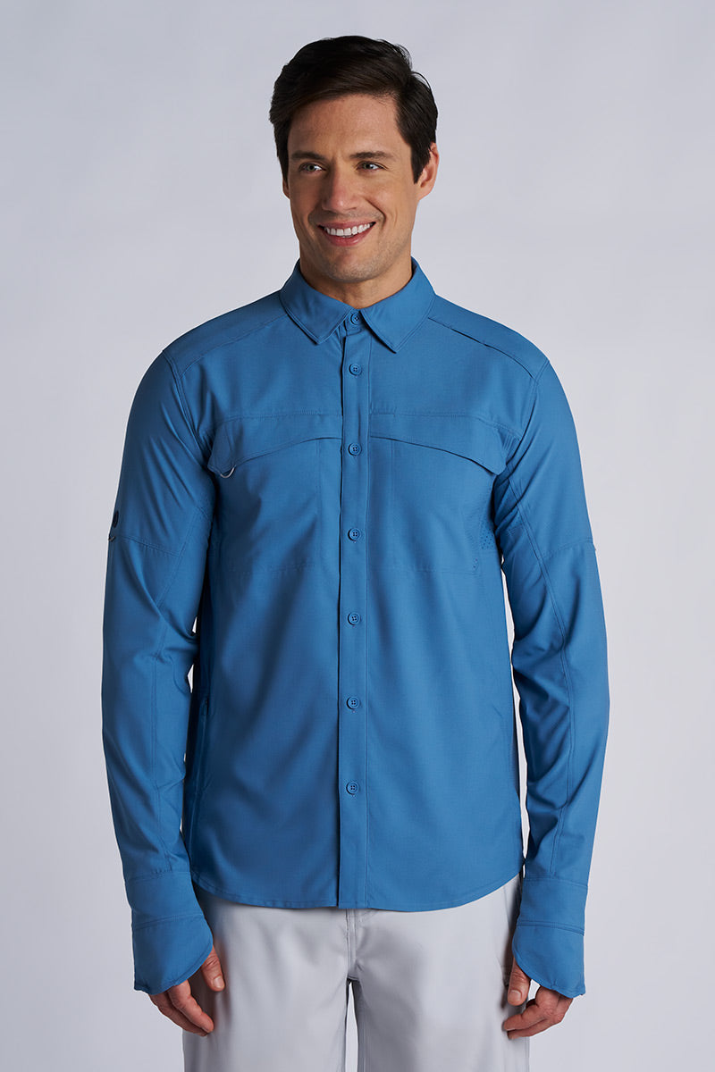 Men's Nassau Long Sleeve Fishing Shirt | Blue Dusk