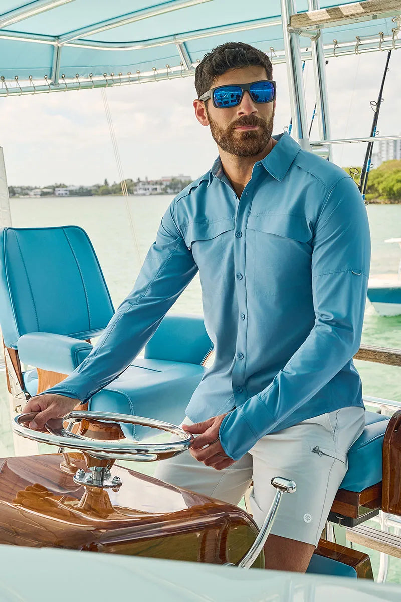 Men's Nassau Long Sleeve Fishing Shirt | Blue Dusk
