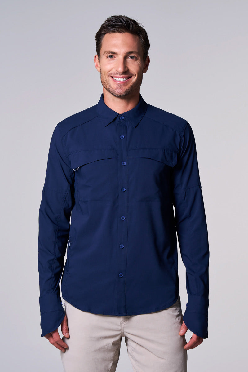 Men's Nassau Long Sleeve Fishing Shirt | Navy