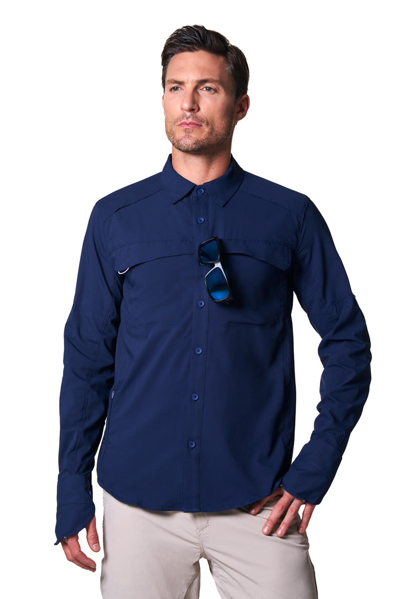 Men's Nassau Long Sleeve Fishing Shirt | Navy