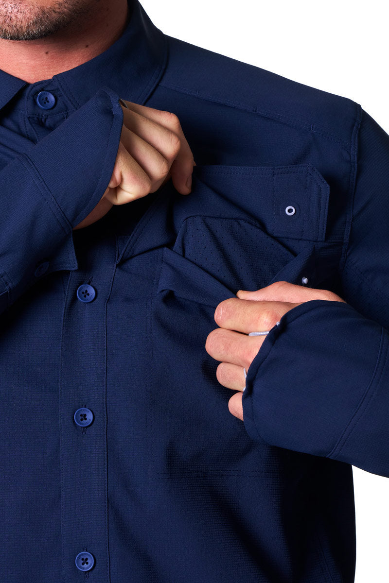 Men's Nassau Long Sleeve Fishing Shirt | Navy