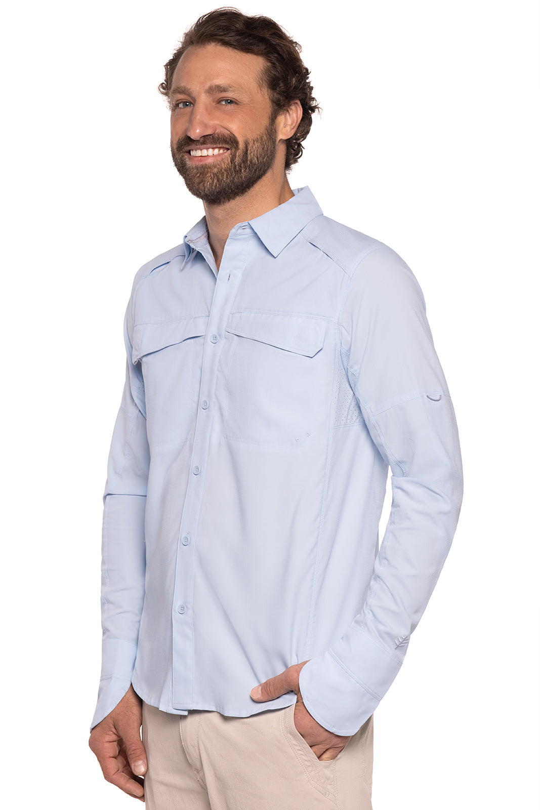 Men's Nassau Long Sleeve Fishing Shirt | Light Blue