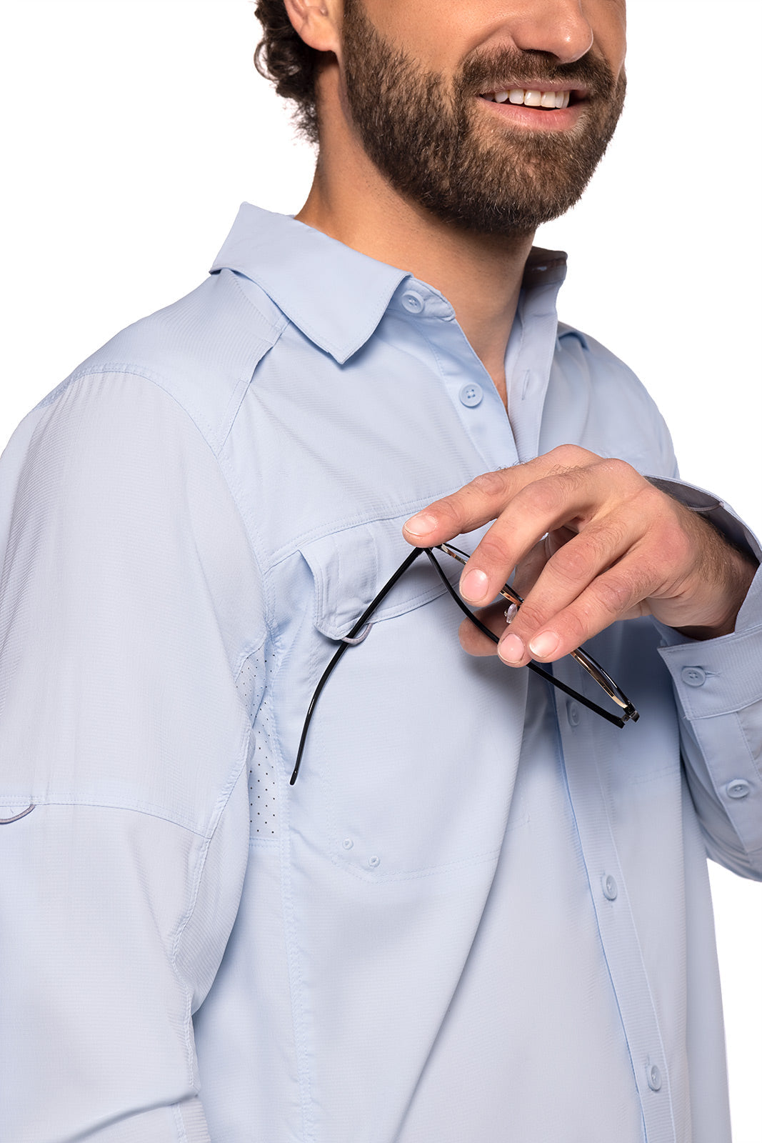 Men's Nassau Long Sleeve Fishing Shirt | Light Blue