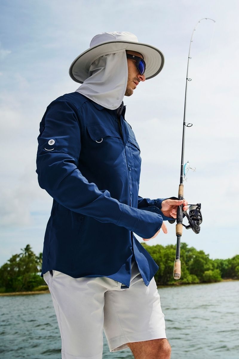 Men's Nassau Long Sleeve Fishing Shirt | Navy