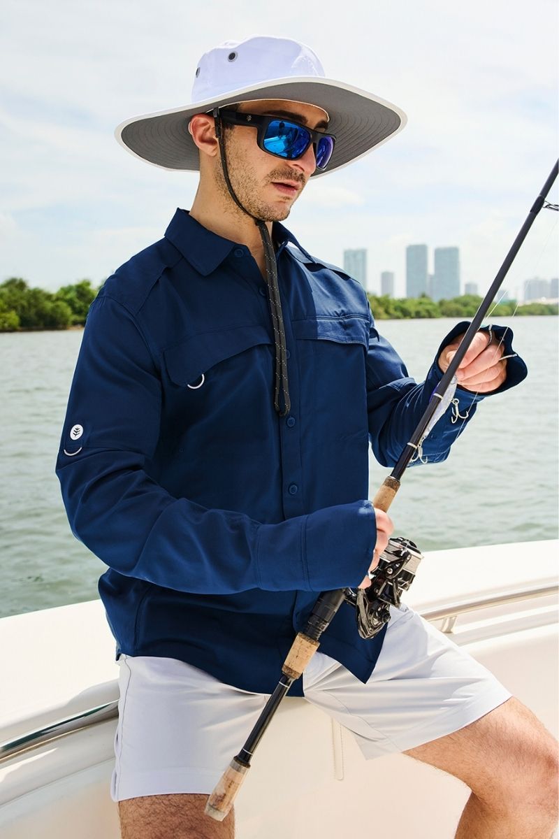 Men's Nassau Long Sleeve Fishing Shirt | Navy