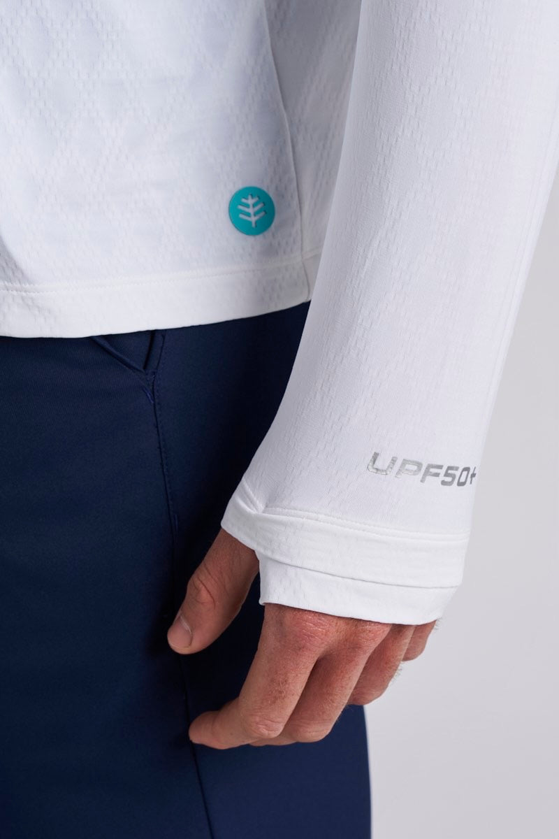 Men's Arobello Golf Polo | White Diamond Jacquard