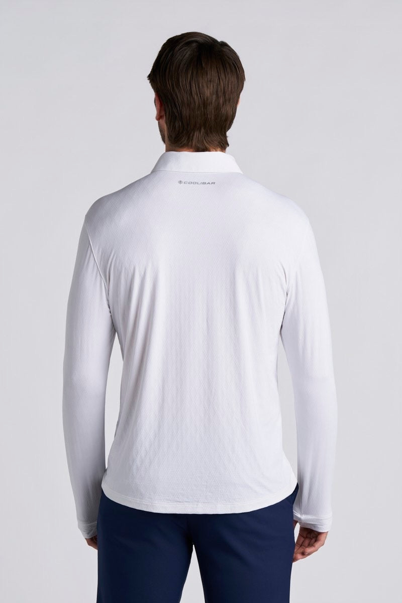 Men's Arobello Golf Polo | White Diamond Jacquard