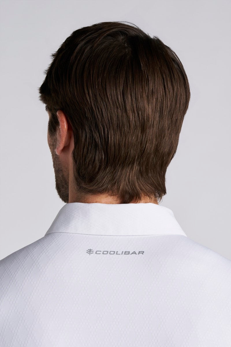 Men's Arobello Golf Polo | White Diamond Jacquard