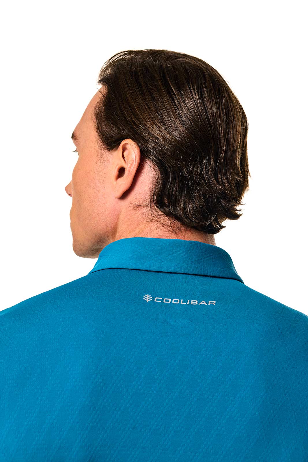 Men's Arobello Long Sleeve Golf Polo | Bluejay Diamond Jacquard