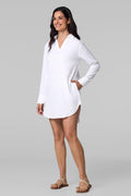 Women's Koesta Cover-Up Pull Over Shirt with Pockets | White