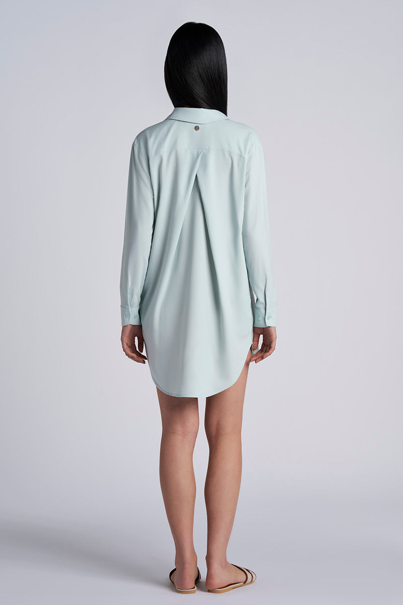 Women's Koesta Cover-Up Pull Over Shirt with Pockets | Misty Aqua