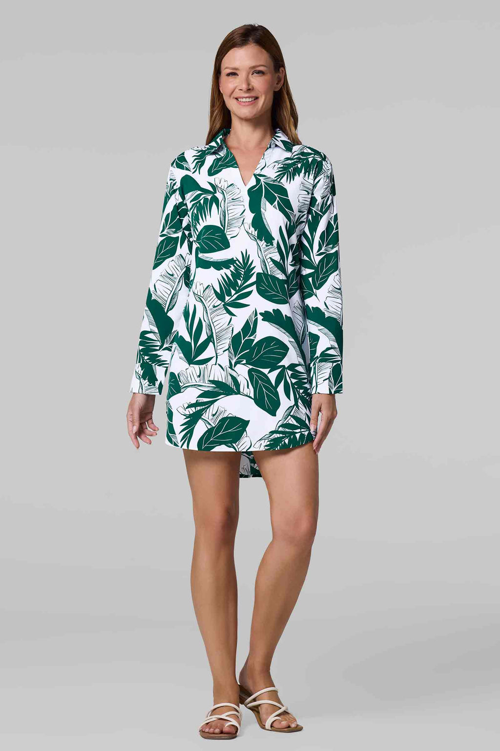 Women's Koesta Cover-Up Pull Over Shirt with Pockets | Eden Green Palm Paradise