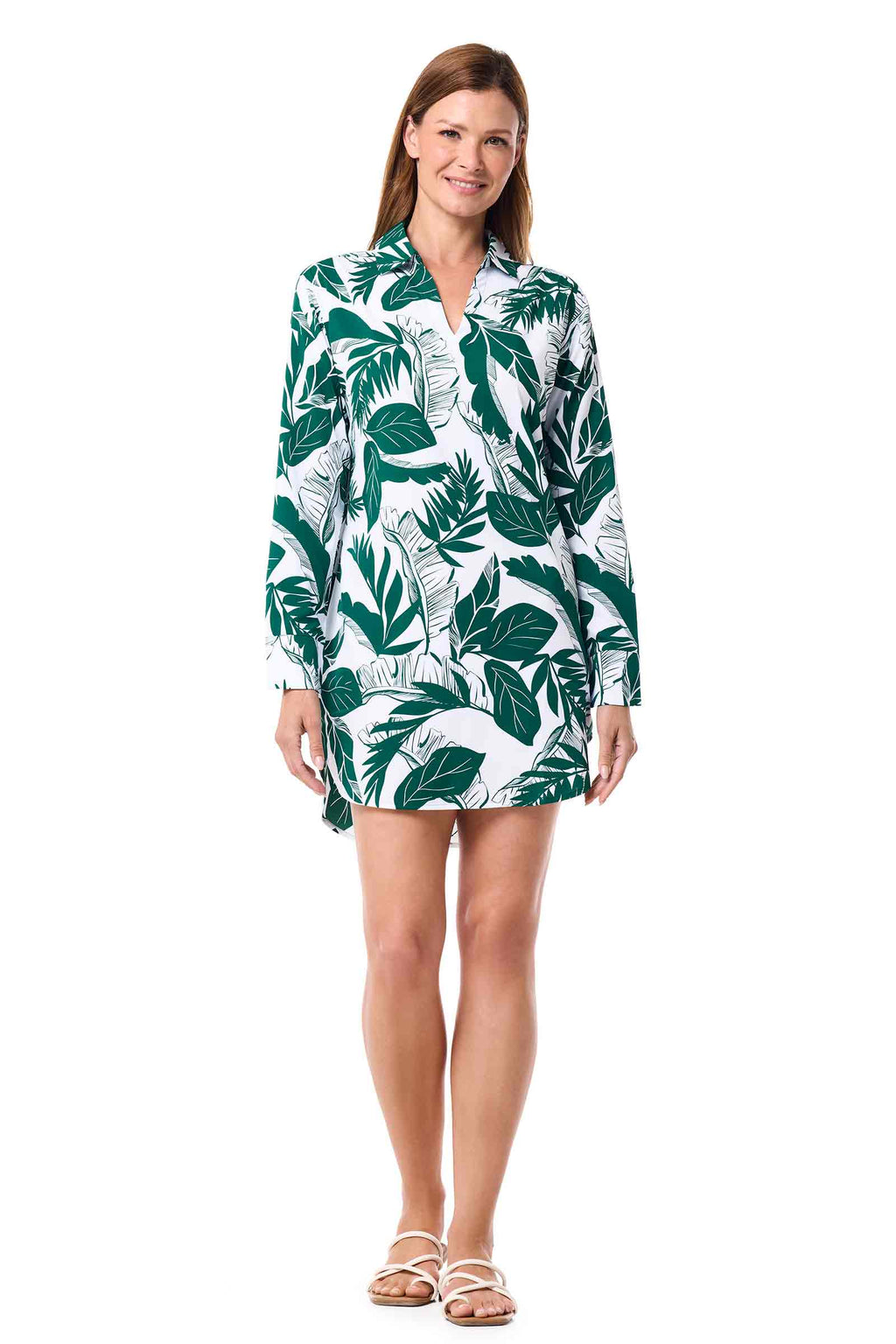 Women's Koesta Cover-Up Pull Over Shirt with Pockets | Eden Green Palm Paradise