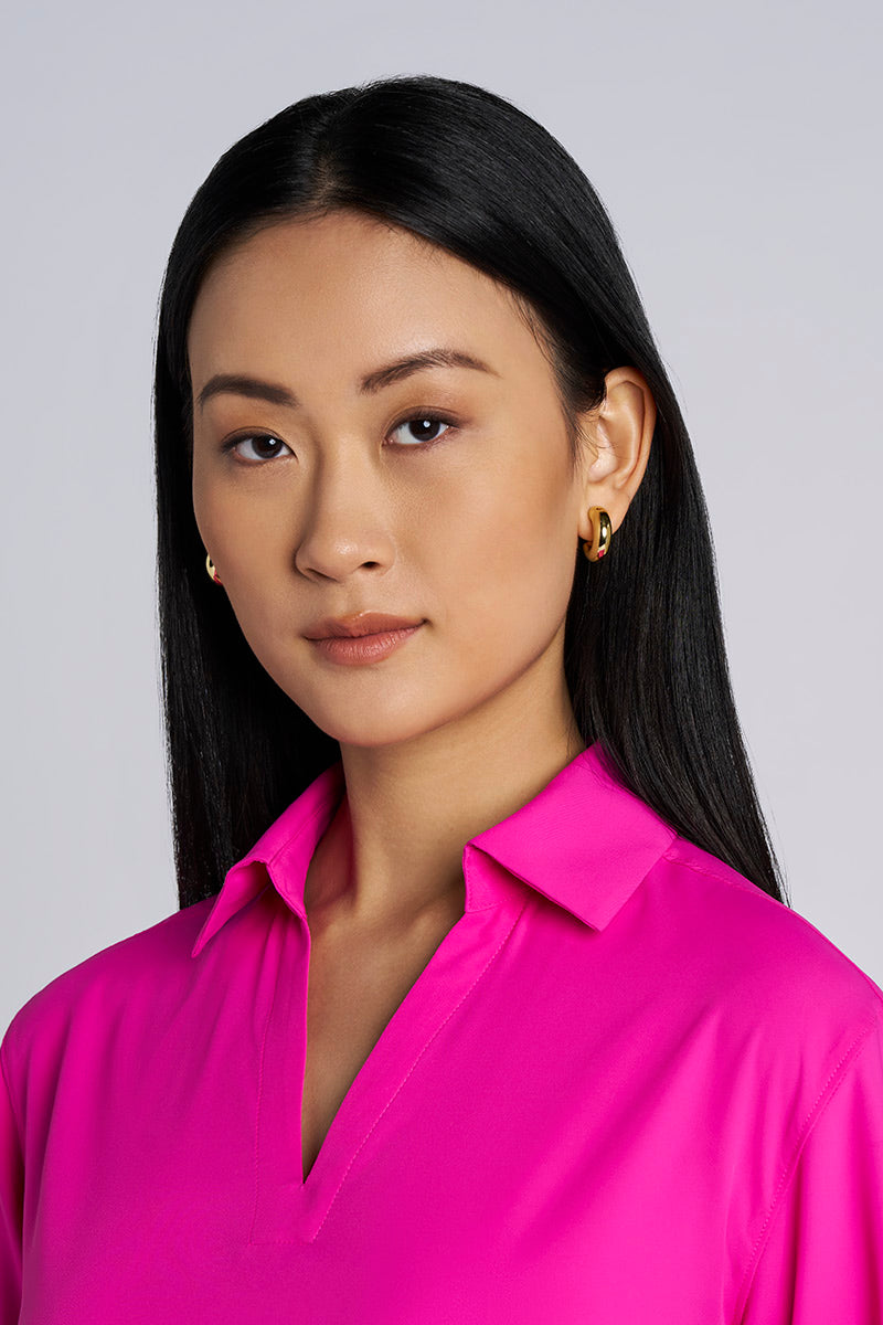 Women's Koesta Cover-Up Pull Over Shirt with Pockets | Fuchsia