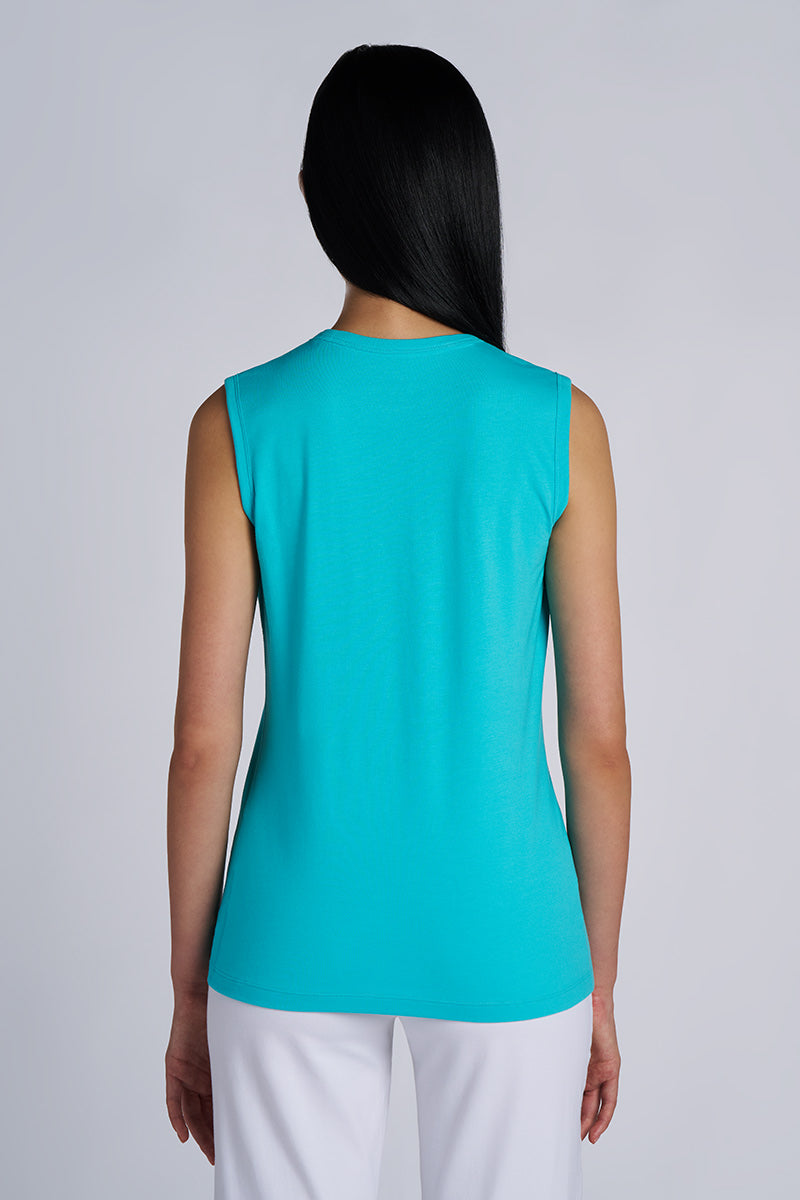 Women's LumaLeo High Neck Tank Top | Coolibar Blue