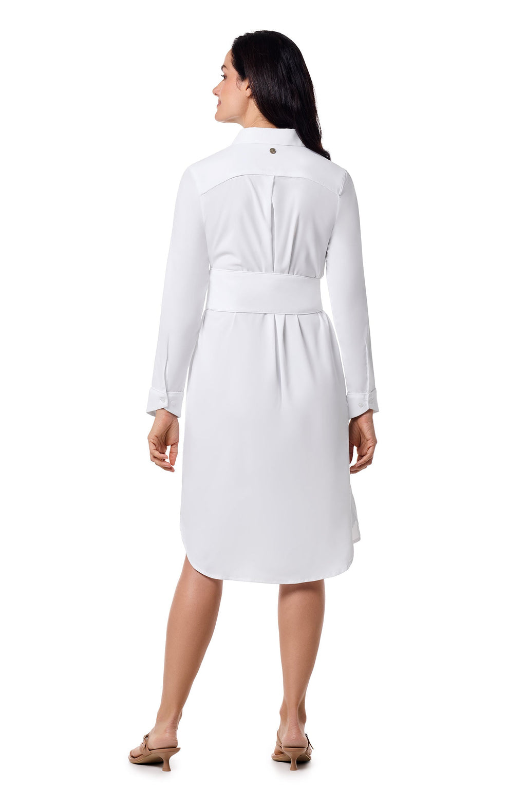 Women's Kitts Shirt Dress with Belt | White