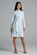 Women's Kitts Shirt Dress with Belt | Misty Aqua American Palm