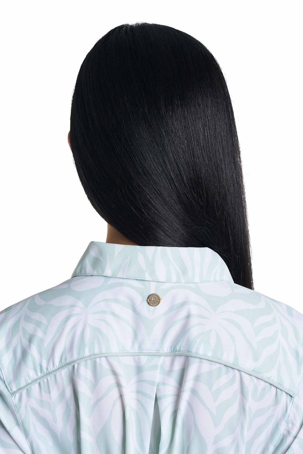 Women's Kitts Shirt Dress with Belt | Misty Aqua American Palm