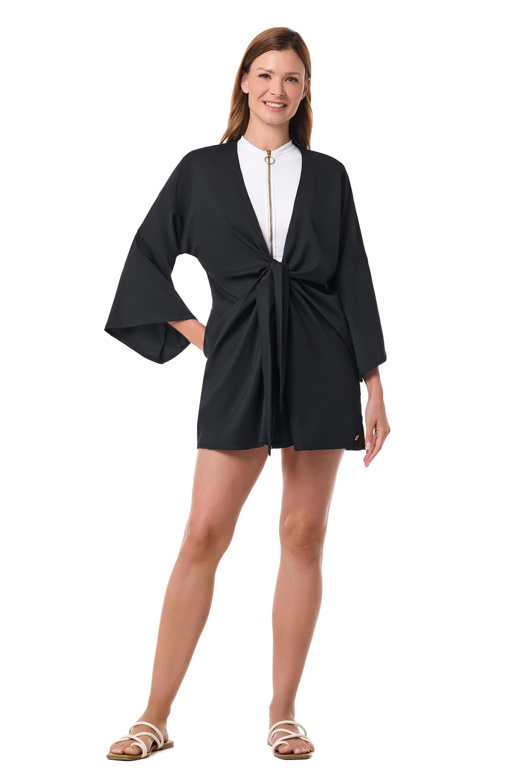 Women's Ocean Drive Cover-Up with Front Tie | Black