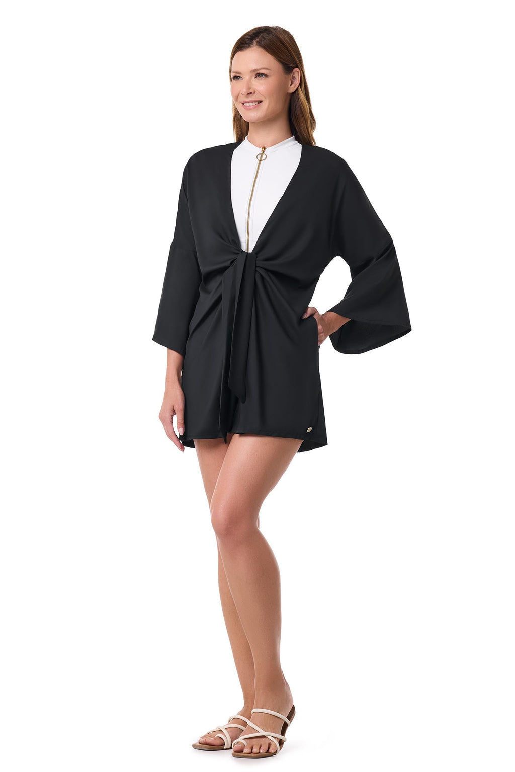 Women's Ocean Drive Cover-Up with Front Tie | Black