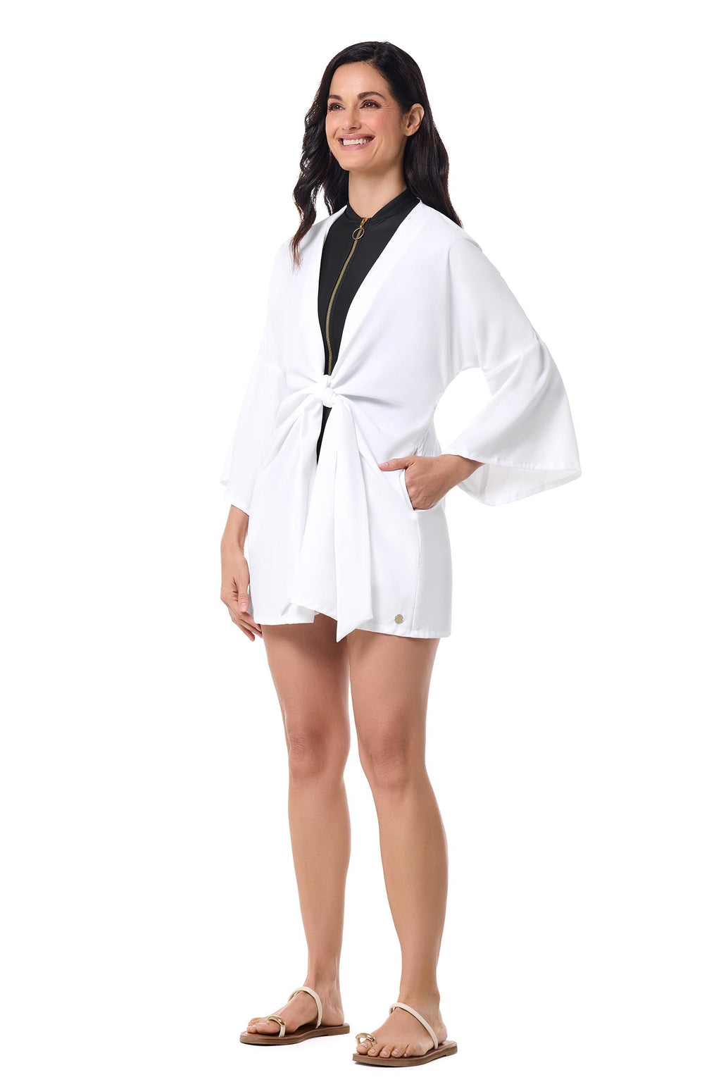 Women's Ocean Drive Cover-Up with Front Tie | White