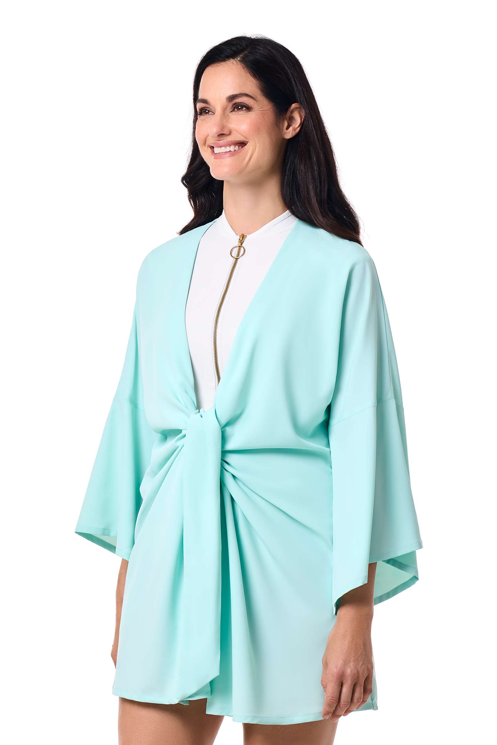 Women's Ocean Drive Cover-Up with Front Tie | Misty Aqua