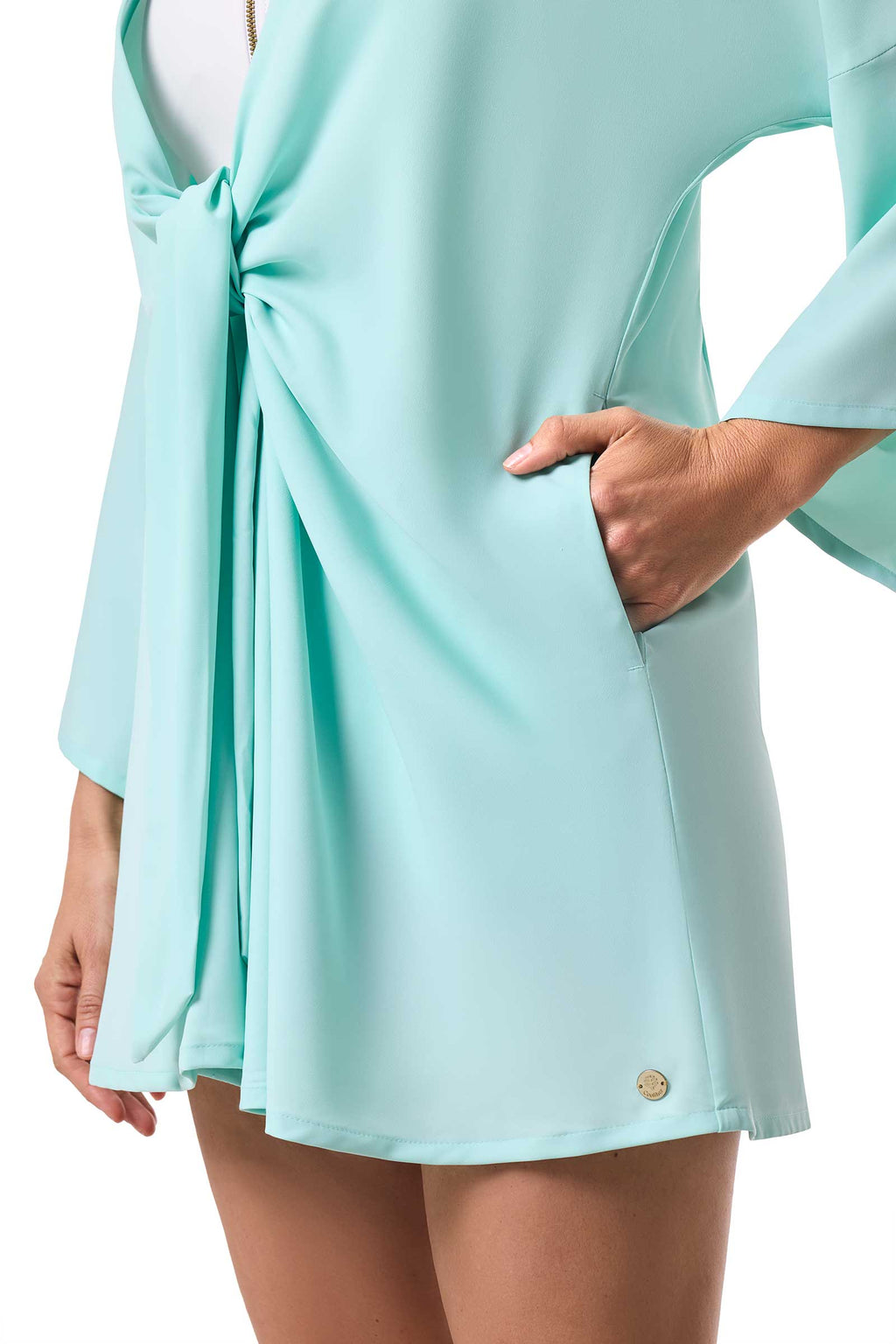 Women's Ocean Drive Cover-Up with Front Tie | Misty Aqua