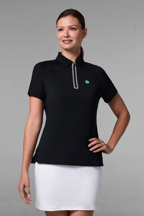 CourtLine Short Sleeve Polo | Black