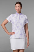 CourtLine Short Sleeve Polo | White Floral Paisley