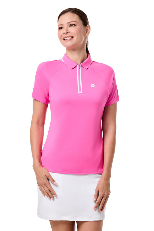 CourtLine Short Sleeve Polo | Tulip Pink