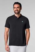 CourtLight Mock Neck Tennis Top | Black Diamond Jacquard