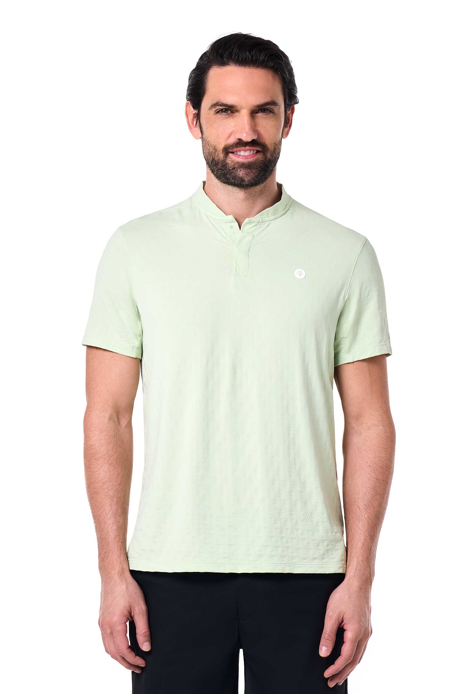 CourtLight Mock Neck Tennis Top | Seedling Diamond Jacquard