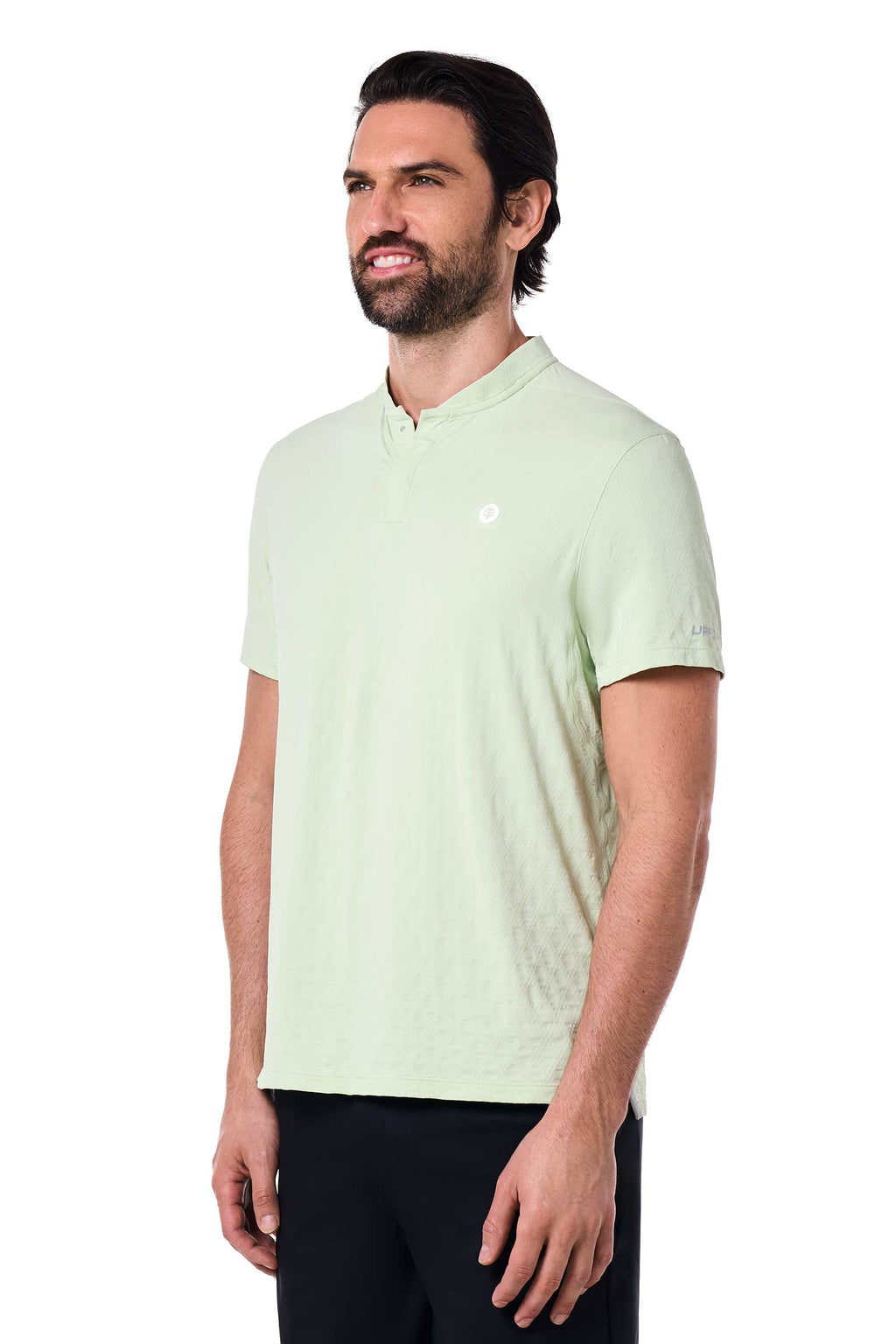 CourtLight Mock Neck Tennis Top | Seedling Diamond Jacquard