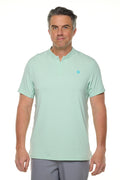 CourtLight Mock Neck Tennis Top | Misty Aqua Diamond Jacquard
